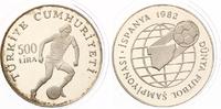 TÜRKEI 500 Lira 1982 Silber Fußball Weltmeisterschaft in Spanien