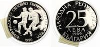 BULGARIEN 25 LEVA 1989 FUssBALL WM 1990 SILBER