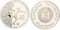 BULGARIEN 25 LEVA 1986 FUssBALL WM Mexiko 1986 SILBER