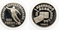 Ungarn 500 Forint 1981 Silber PP Fussball WM / Fussballspieler