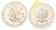 Polen 200000 Zloty Silber 1991 Olympia 1992 Alberville Abfahrtski