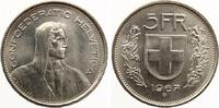 SCHWEIZ 5 FRANKEN 1967 B SILBER