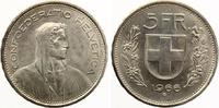 SCHWEIZ 5 FRANKEN 1966 B SILBER