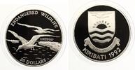 Kiribati 20 Silber Dollar 1992 Gefährdete Tierwelt Fregattvogel