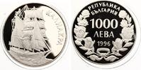 Bulgarien 1000 Leva 1996 Silbergedenkmünze Segelschiff Kaliakra
