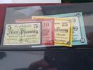 Eckartberga 5- 50 Pfennig Mehl 305.1 350.2 305.3 4 Scheine Komplett -