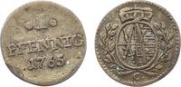 Sachsen-Kurlinie Pfennig 1765 C Friedrich August III -