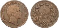 Baden-Durlach Cu 1/2 Kreuzer 1856 Friedrich I. 1852-1907 -