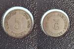 5 Pfennig Fehlprägung Vorderseite 2 x geprägt einmal inkus -