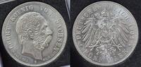 5 Mark Sachsen 1902 Albert J128 Fast prägefrisch Avers leichte Haarlinien