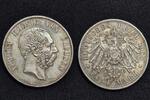 1900 5 Mark Sachsen Gutes vorzüglich feine Patina