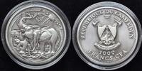  2016  1000 Francs Kamerun Elefant hohes Relief Unze Silber 500 Stück stempelglanz mattiert