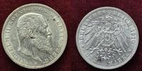  1910  3 Mark Württemberg Jaeger 175 vorzüglich