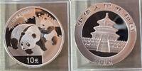 China Panda 2008 Silber Unze 10 Yuan Silbermünze -