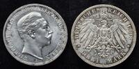 1908 3 Mark Preussen Wilhelm II Fast Prägefrisch