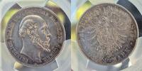 Meck-Schwerin 2 Mk 1876 2 Mark Mecklenburg Schwerin Friedrich Franz II Jaeger 84 Genuine - UNC Details (92 - Cleaned) prägefrisch mini Haarlinien