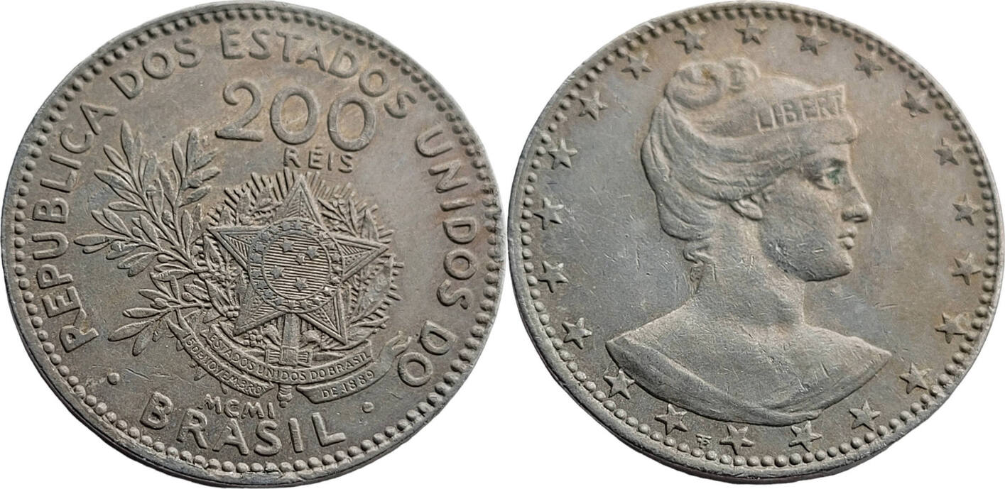 Brasilien 200 Reis 1901 Erste Republik (1889 1942) vz+