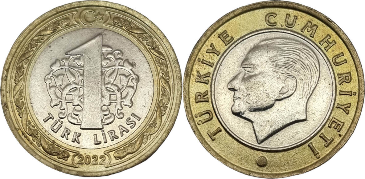 Türkei 1 Lira 2022 Umlaufmünze vz-st | MA-Shops