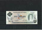 Guyana 5 Dollars Banknote / Geldschein -
