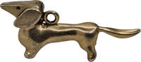 Schmuck Anhänger 835er Silber Alter Charivari Anhänger Dackel- Handarbeit -