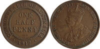 Australien 1/2 Penny King George V. 1910-1936 -