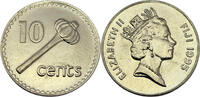Fidschi Inseln 1 10 Cents 1995 Elisabeth II. (1952 - 2022) vz-st 2,00 EUR  zzgl. 2,35 EUR Versand