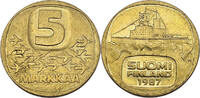 Finnland 5 Markkaa 1987 Münzzeichen M - Raimo Makkonen ss-vz 3,00 EUR  zzgl. 2,35 EUR Versand