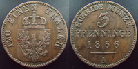Allemagne, Deutschland, Brandenburg 3 pfennig Brandenburg, Friedrich Wilhelm IV 1856 A, J.52 TTB -