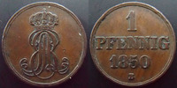 Allemagne, Deutschland, Braunschweig Calenberg Braunschweig Calenberg, 1 pfennig 1850 B, J.74 TTB+