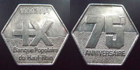 Banques, banquier, jeton Banque populaire du Haut Rhin, 75 ème anniversaire, 1909-1984 34x30 mm, TTB -
