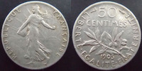 France 50 centimes Semeuse de Roty 1905, G.420 TTB -