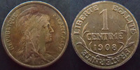 France 1 centime Daniel Dupuis 1908, G.90 TTB à SUPERBE -