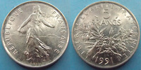 France 5 francs Semeuse 1991, G.771 SUPERBE à FDC