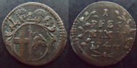 Allemagne, Deutschland, Fulda Fulda, bistum, Amandus von Buseck, 1 pfennig 1744, TTB+ Rare!