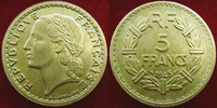 France 5 francs Lavrillier 1940 cupro-aluminium, G.761a TTB+