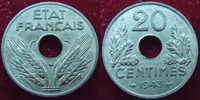 France 20 Centimes zinc 1943, G.321 presque SUPERBE