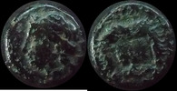 Bruttium, Regium Bruttium Regium, Rhegion, AE 10 mm, vers 415-387 avant Jc, Apollon, tête de lion