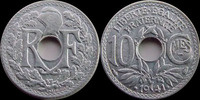 France 10 centimes zinc 1941, points et cts souligné, G.288c SUPERBE+
