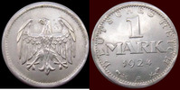 Allemagne, Deutschland, Weimar republik, republiqu 1 mark Allemagne, Deustchland, Weimar Republik, République de Weimar 1924 A, J.311 TTB à SUPERBE -