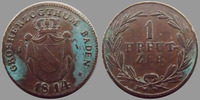 Allemagne, Deutschland, Baden, Bade 1 kreuzer Baden, Bade 1814, KM.166.1 TTB -