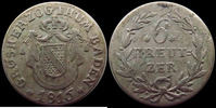 Allemagne, Deutschland, Baden, Bade Baden, Bade, 6 kreuzers 1816, KM.168 TTB -
