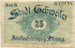 Guebwiller, Gebweiler 25 pfennig Guebwiller, Gebweiler, billet de non daté, TB à TTB -