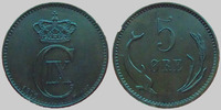 Danemark, Denmark Danemark, Denmark, 5 ores 1906, KM.794.2 petit coup sur listel au revers sinon SUPERBE -