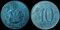 Allemagne, Deutschland, Dinkelsbuhl 10 pfennig Dinkelsbuhl 1917 zinc, zink, TTB -