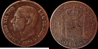 Espagne, Spain 50 centimos Espagne, Spain, Alfonso XII 1880, KM.685 TB à TTB -