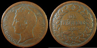 Monaco MONACO, Honoré V, un décime 1838 MC, Grosse tête, G.105 TB/TTB -