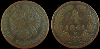 Autriche, Ostereich, Austria Autriche, Ostereich, Austria, Franz Joseph I, 4 kreuzers 1861 B, TB+ -