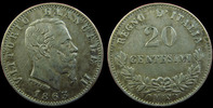 Italie, Italia, Italien 20 centesimi Italie, Italia 1863 MBN, Vittorio Emanuele II, KM.13.1 TTB+ -