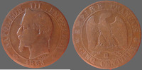 France 5 centimes NAPOLEON III 1863 BB Strasbourg, G.155 B à TB -