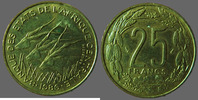 Afrique centrale, central africa 25 francs Afrique centrale, Central Africa, Banques des Etats 1986, KM.10 SUPERBE -